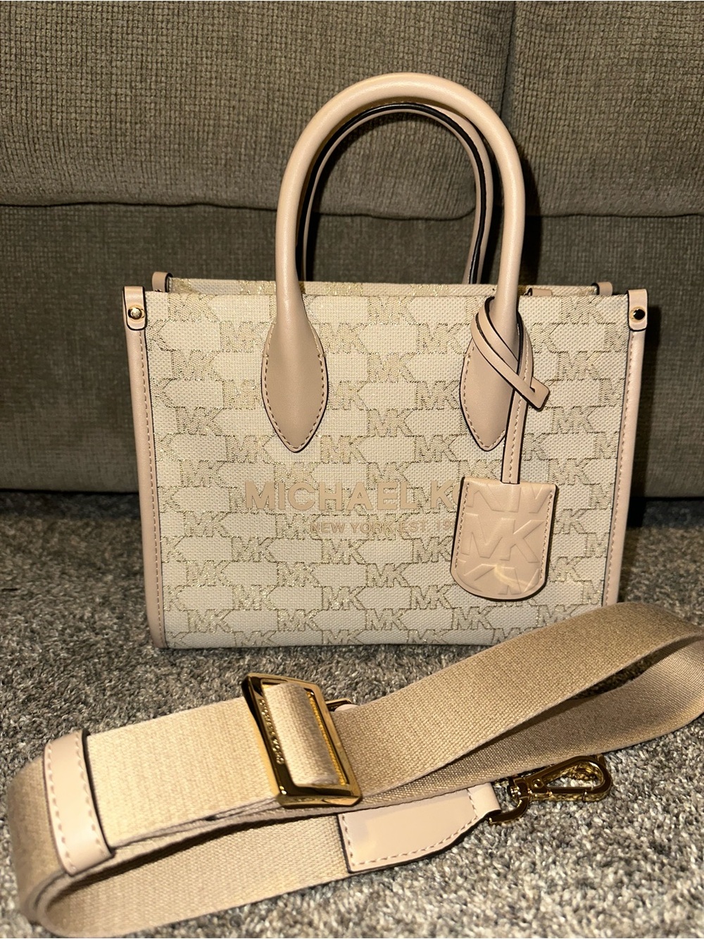 Michael Kors gold Signature Mini Satchel